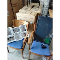 LOTE 4 SILLAS TAPIZ AZUL